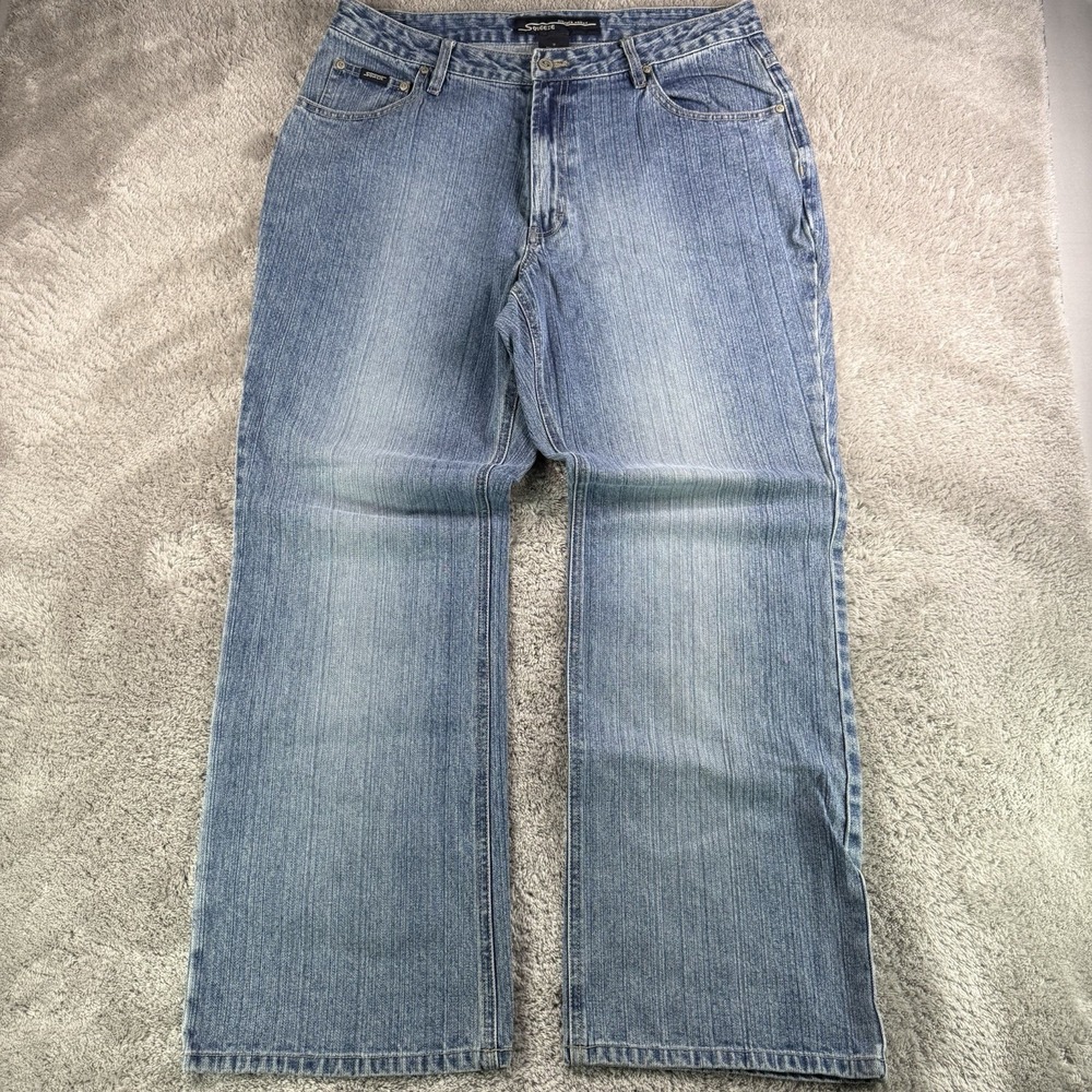 Squeeze Stephen Hardy Vintage Y2K Jeans Womens 16 Wide Leg Light Wash Denim